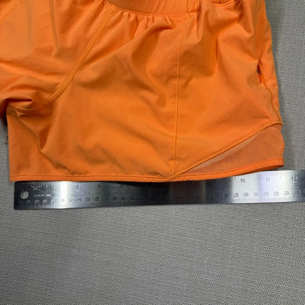 Lululemon Hotty Hot High-Rise Lined Short 4 inch Orange Womens Size 4 LW7AVGT